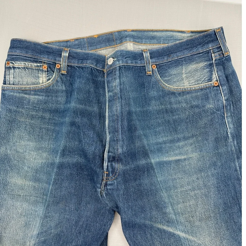 VTG Levis‎ 501 Straight Leg Button Fly Blue 2001 Denim Jeans Mens 44x36 (40x31)